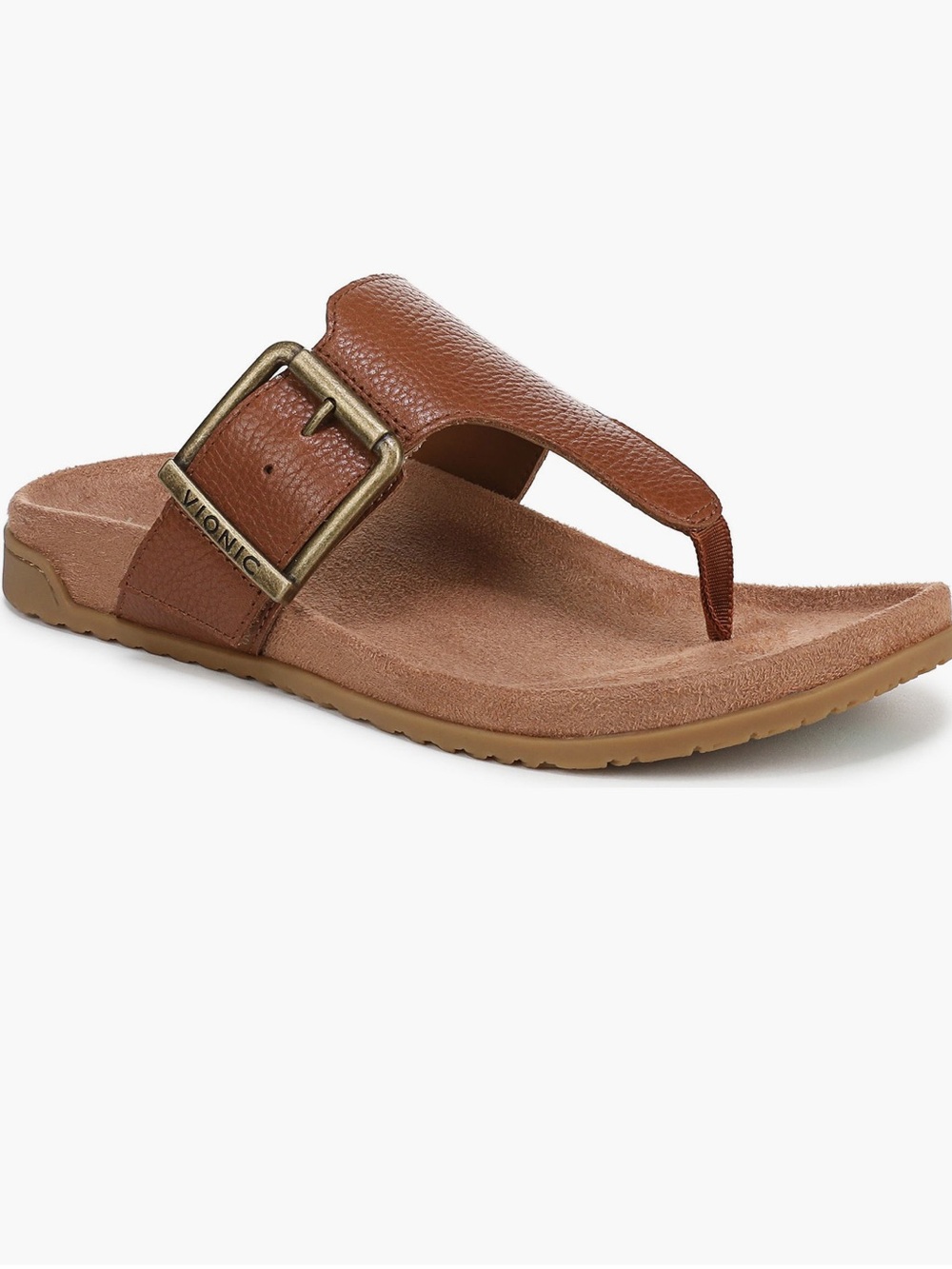 Vionic Emma Leather Sandal Tan 8.5 arch support New